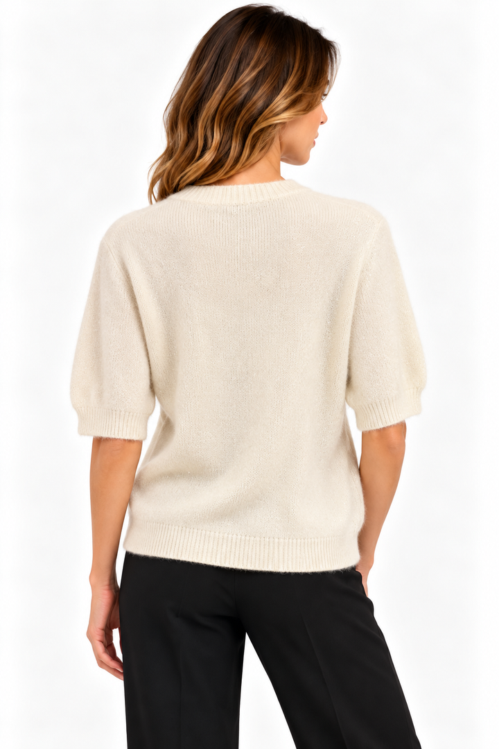 Maglia effetto pelo con micropaillettes