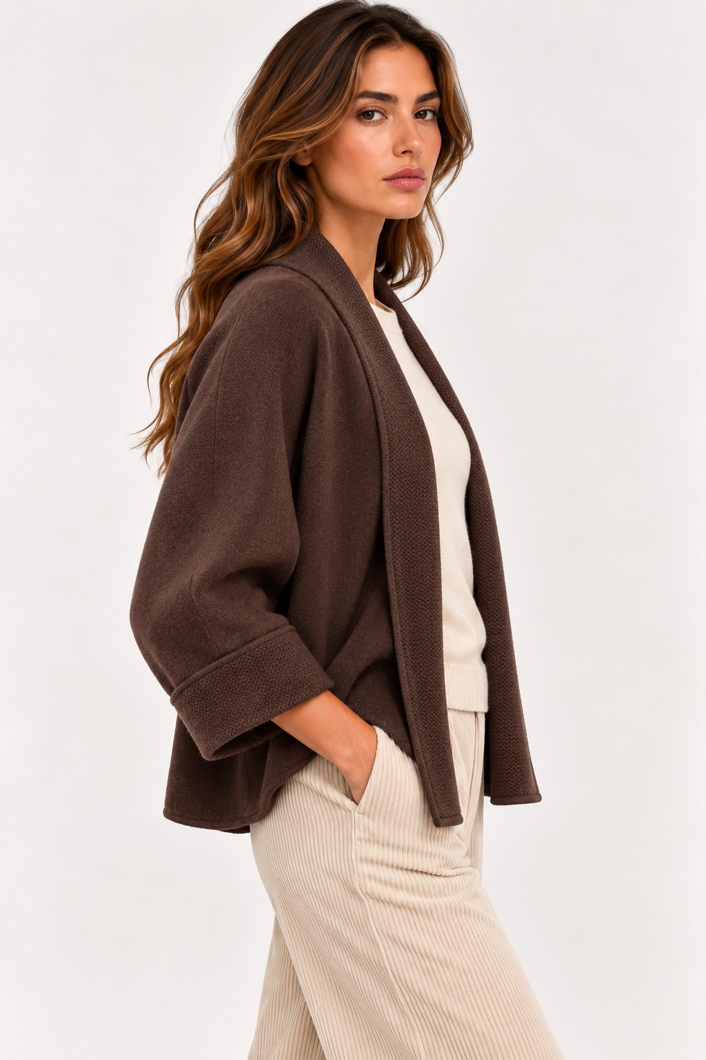 Cardigan aperto in maglieria