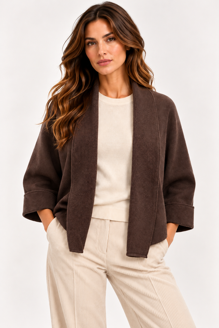 Cardigan aperto in maglieria
