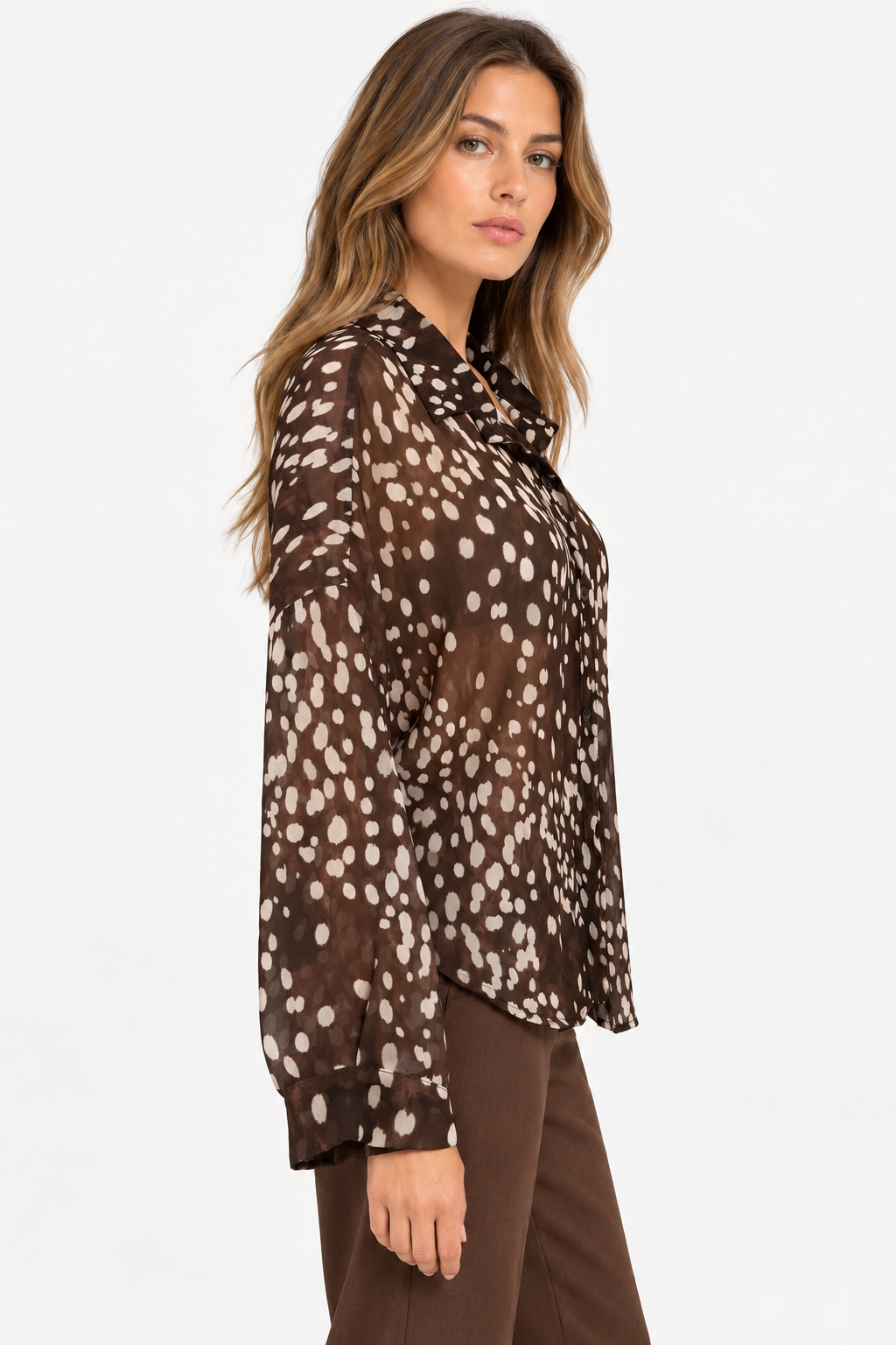 Camicia in georgette fantasia pois