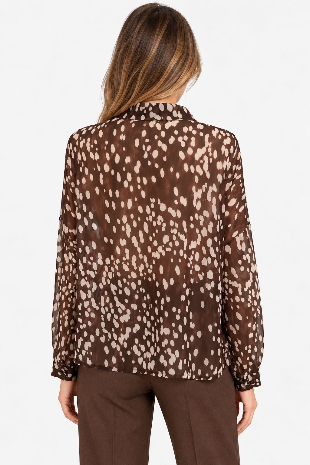 Camicia in georgette fantasia pois