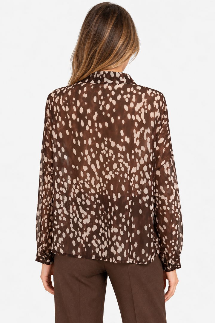 Camicia in georgette fantasia pois