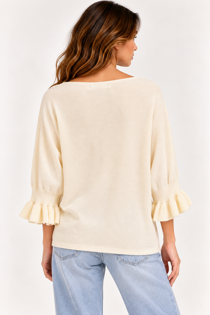 Maglia maniche a 3/4 con ruches