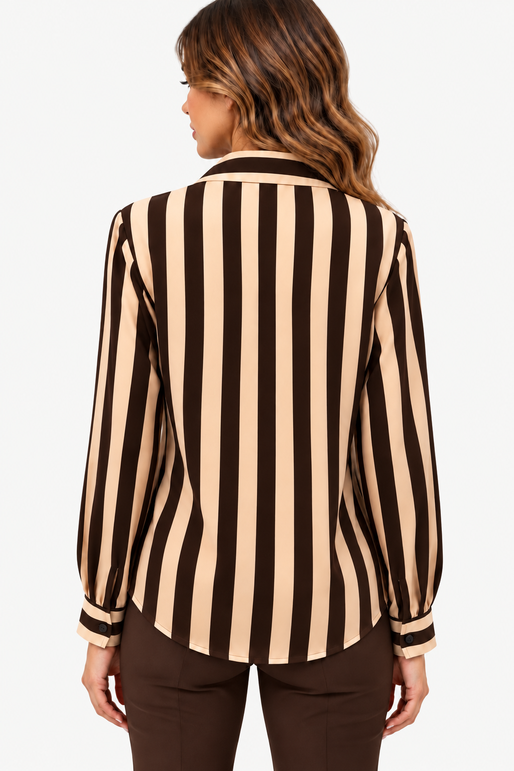 Camicia in viscosa a righe larghe