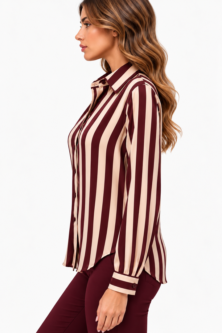 Camicia in viscosa a righe larghe