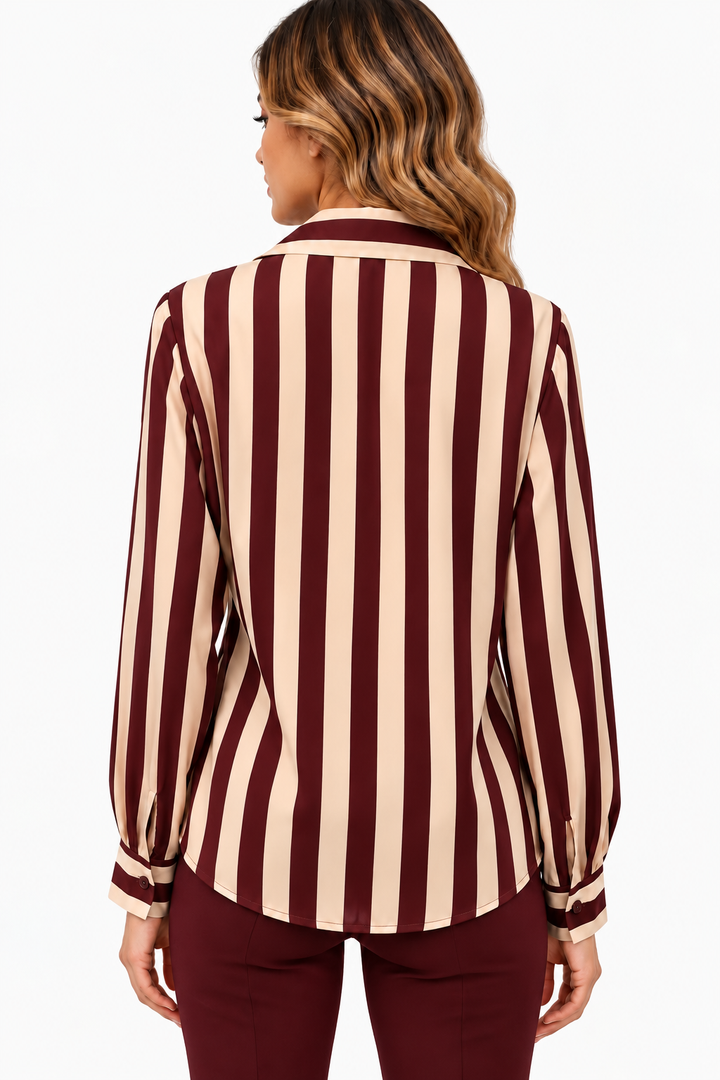 Camicia in viscosa a righe larghe